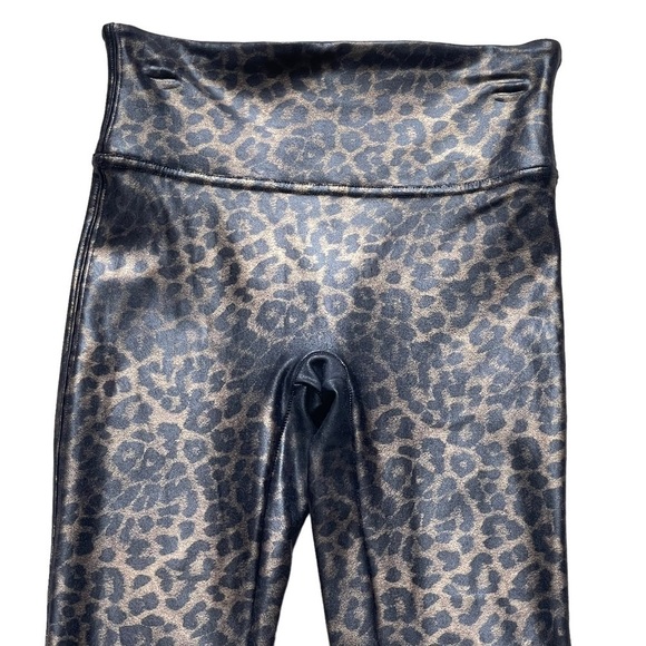 Spanx Women’s Faux Leather Leopard Print Metallic Shapping Leggings Size S - Picture 5 of 12